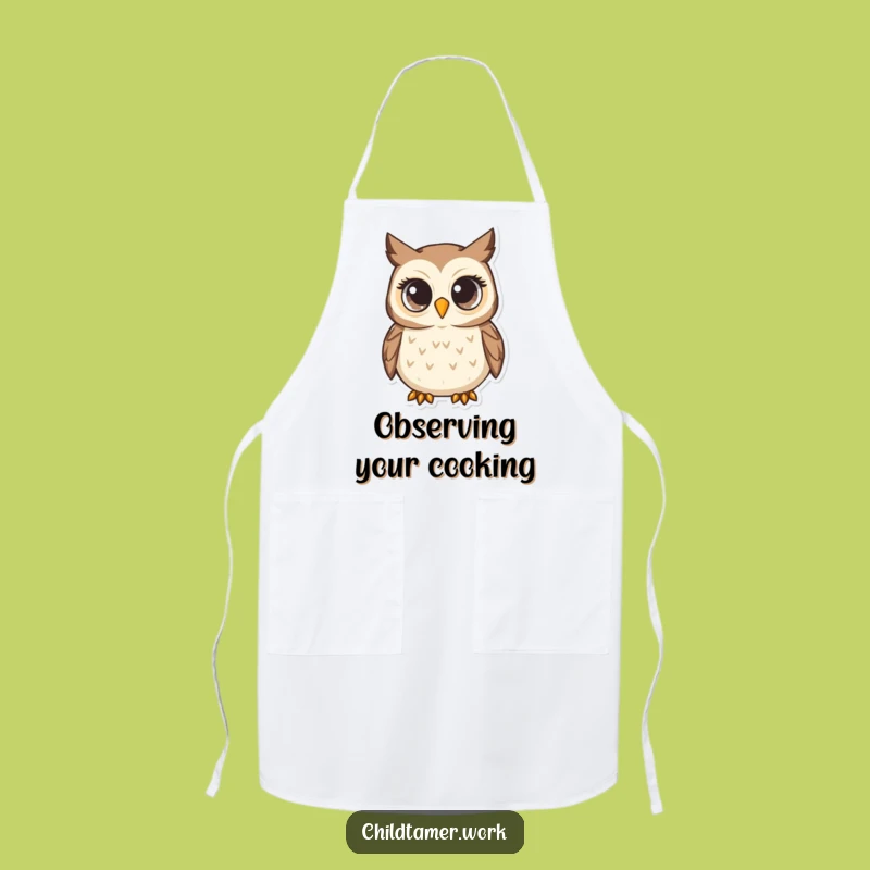 Funny Owl Chef Apron: Attentive Watcher, Whimsical & Hilarious Kitchen Style