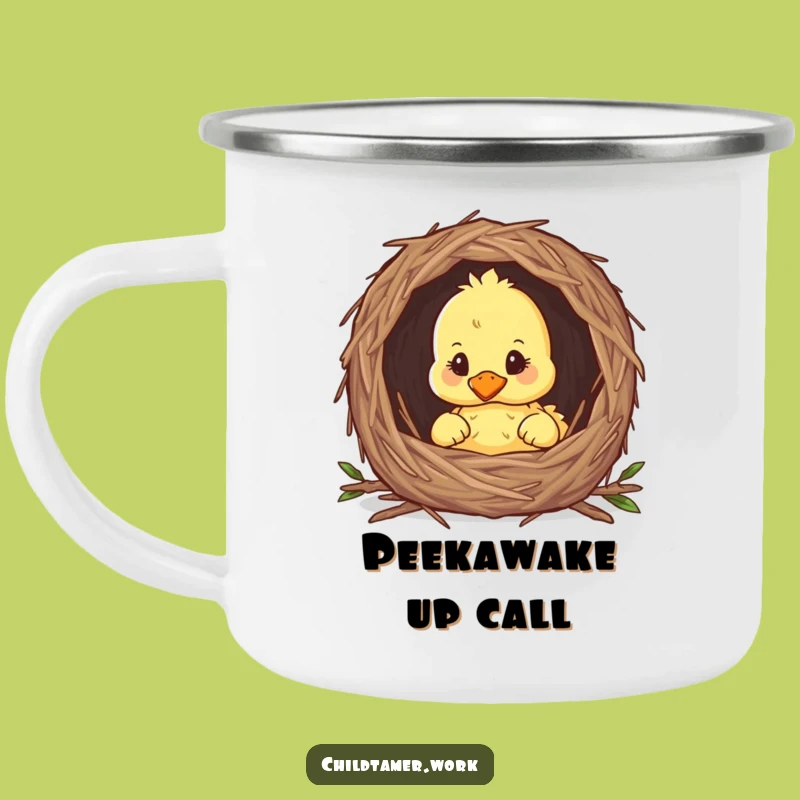 Funny Duckling Nest Camping Mug: Durable Peeking Chick Outdoor Drinkware Gift
