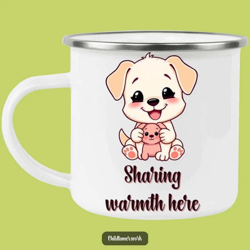 Funny Puppy Camping Mug: Share Adventures with this Cute Character