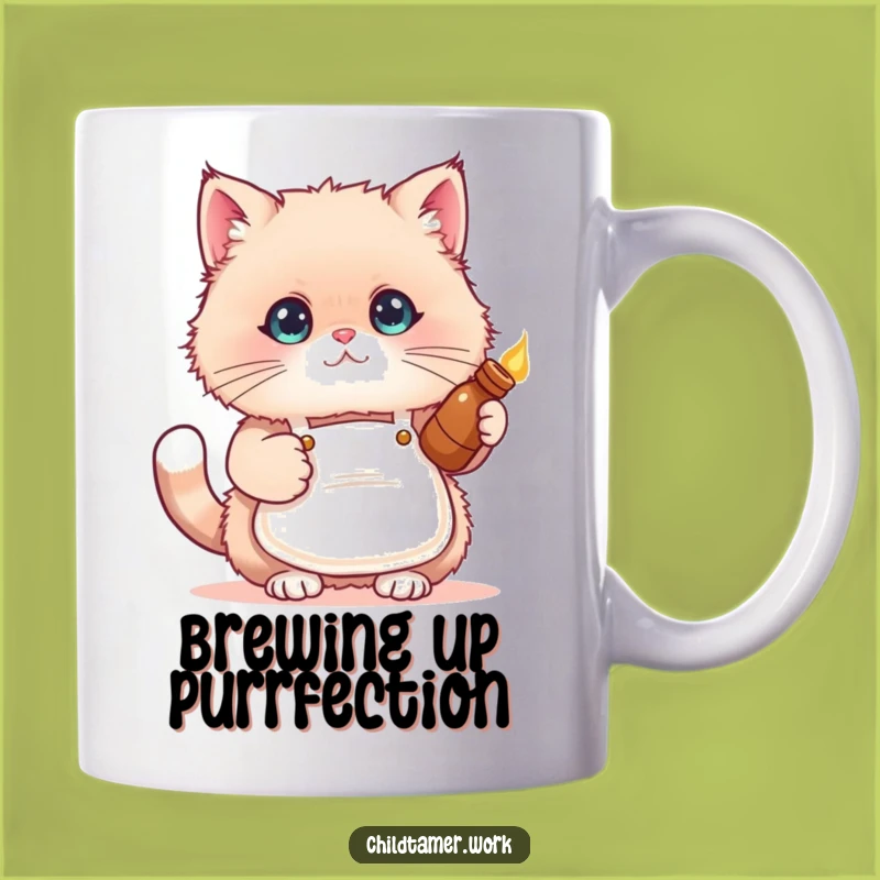 Funny Cat Apron Mug - Adorable Kitten Barista Gift for Cat Lovers!