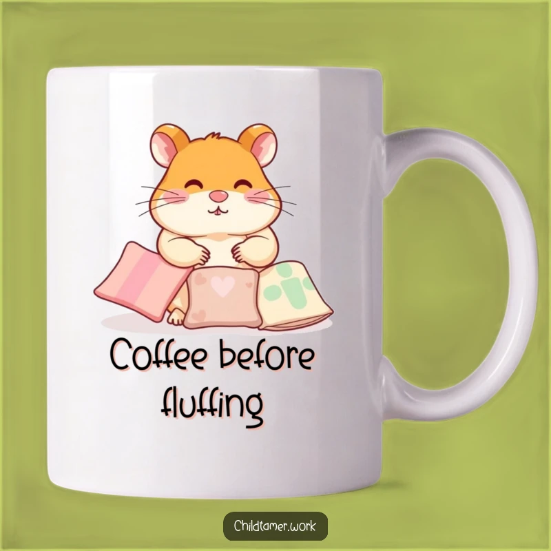 Funny Hamster Pillow Mug: Diligent Organizer, Cozy & Hilarious Coffee Cup Gift