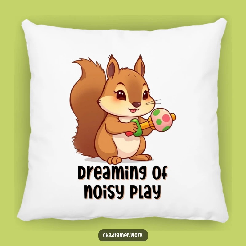 Funny Squirrel Rattle Pillow - Soft & Comfy Determined Rodent Cushion