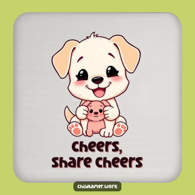 Funny Puppy Coaster: Protect Surfaces with a Sharing Friend