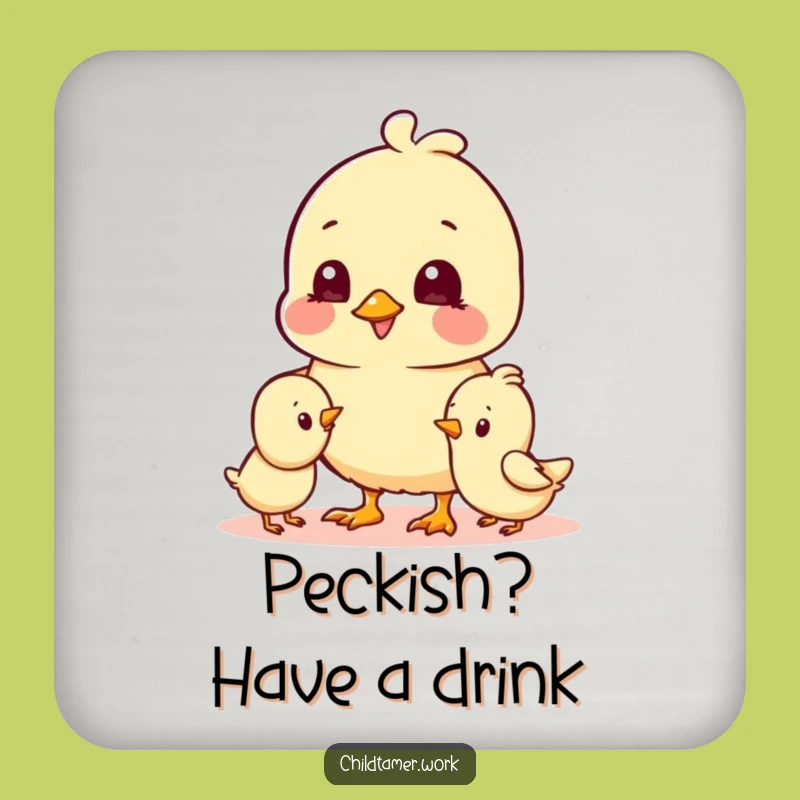 Funny Chick Coaster Set: Cheerful Pals, Hilarious Protection for Drinks