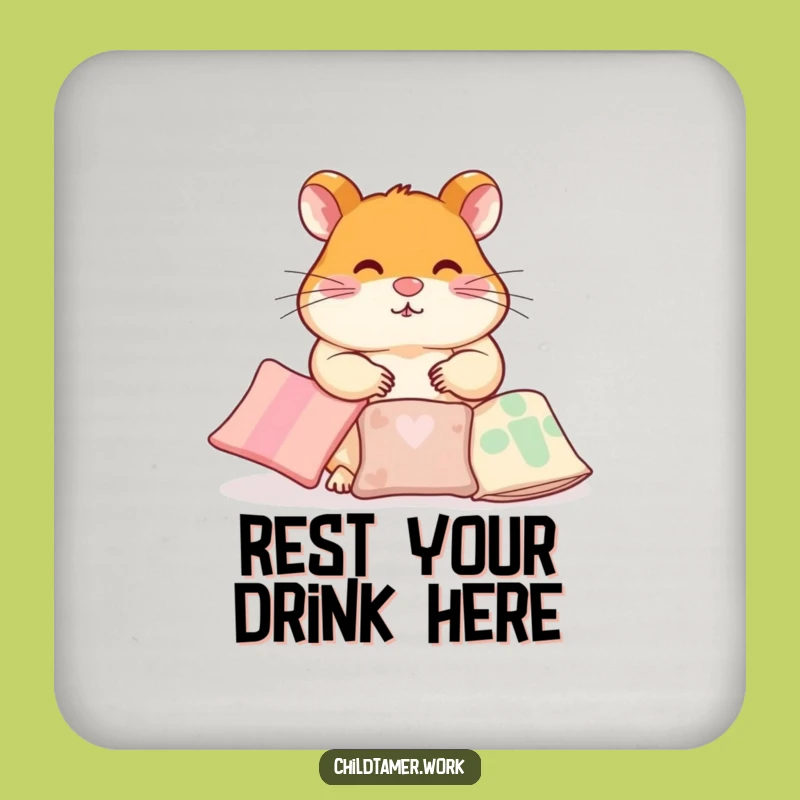 Funny Hamster Coaster Set: Diligent Arranger, Hilarious Surface Protection
