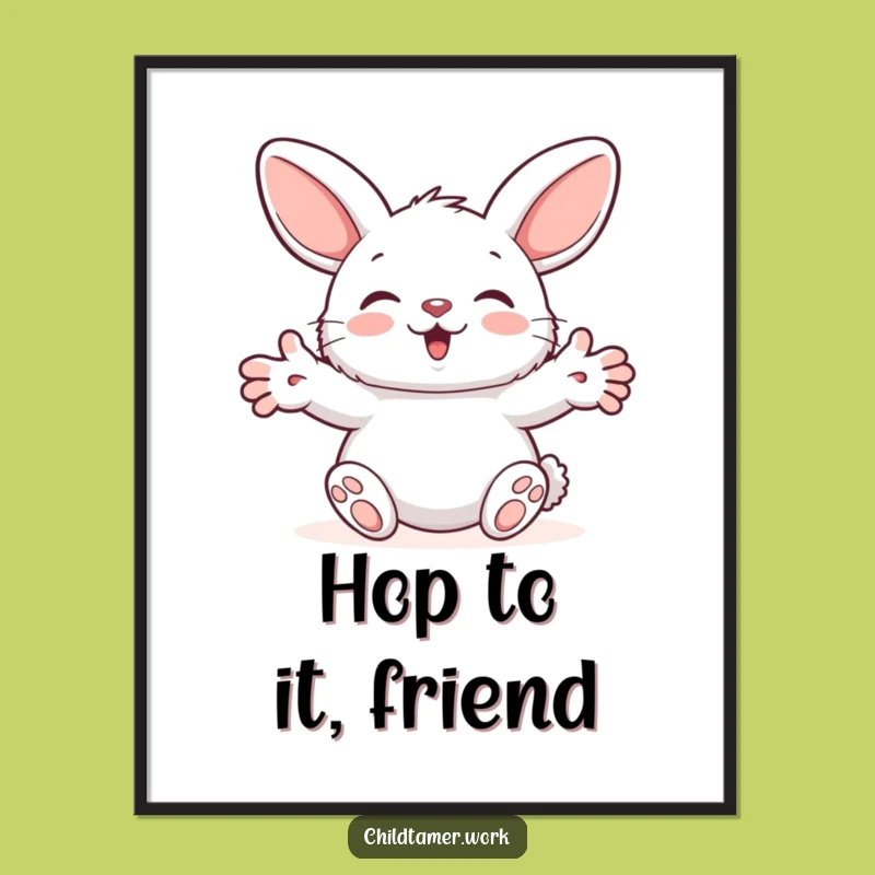 Funny Free Printable Bunny Wall Art: Reassuring Fluffball - Downloadable Art Gift