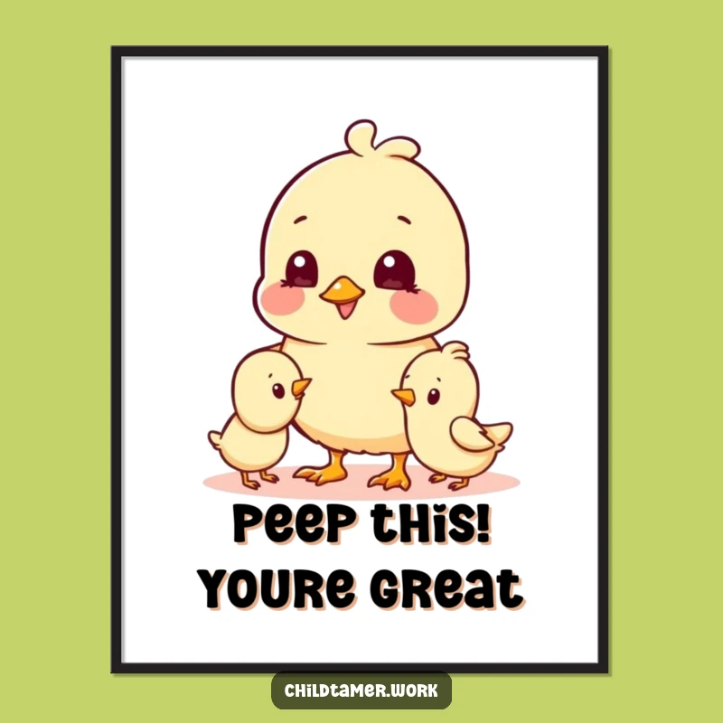 Funny Free Printable Chick Wall Art: Cheerful Playtime Duo - Downloadable Art Gift