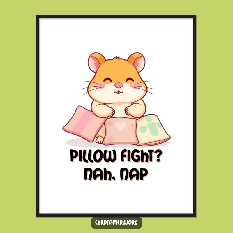 Funny Free Printable Hamster Wall Art: Diligent Decorator - Downloadable Art Gift