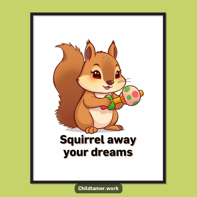 Free Printable Wall Art: Determined Squirrel's Fun, Funny Downloadable Decor