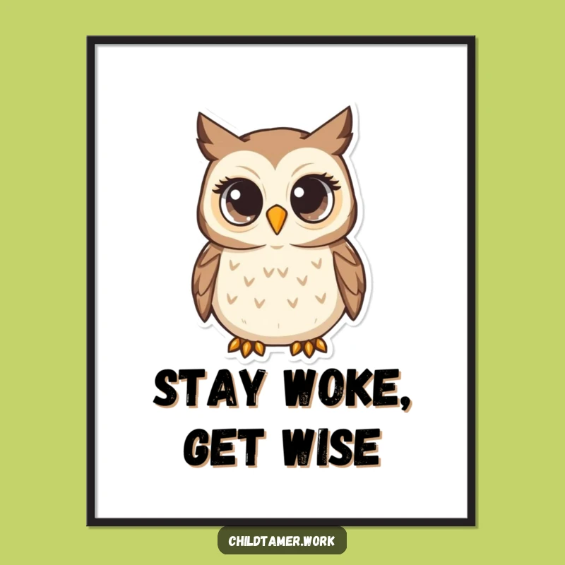 Funny Free Printable Owl Wall Art: Attentive Watcher - Downloadable Art Gift