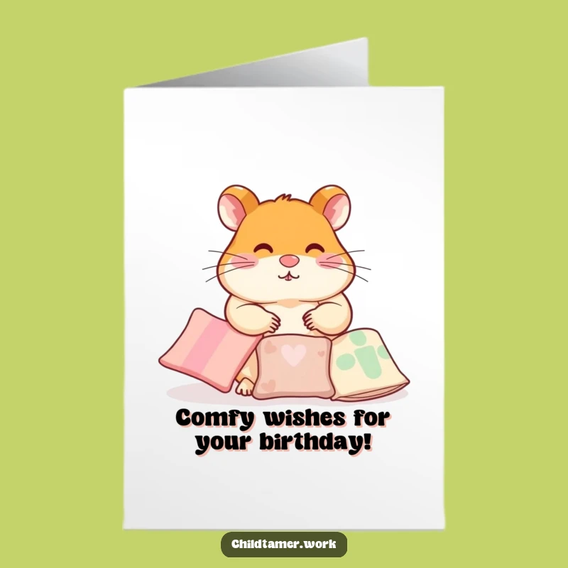 Free Printable Hamster Birthday Card: Cozy Comforts Delivered - Downloadable Gift
