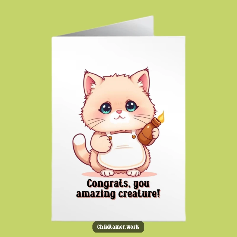 Free Printable Congrats Card: Caring Cat's Warm Support, Downloadable Joy