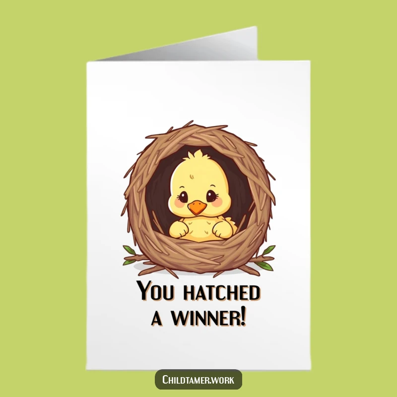 Free Printable Congrats Card: Curious Duckling Peeking, Funny Downloadable for Any Achievement