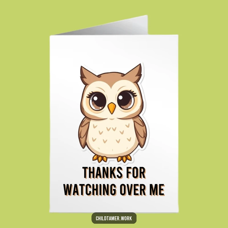 Free Printable Owl Thank You Card: Attentive Bird Shows Gratitude - Downloadable Gift