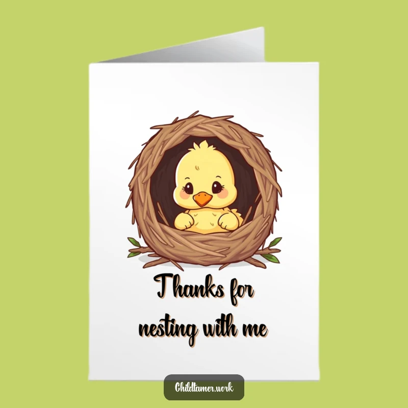 Free Printable Thank You Card: Curious Duckling Peeking, Funny Downloadable Appreciation Gift