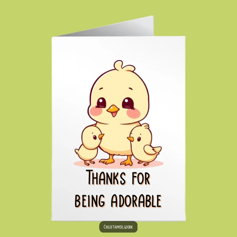 Free Printable Chick Thank You Card: Little Birds Say Thanks - Downloadable Gift