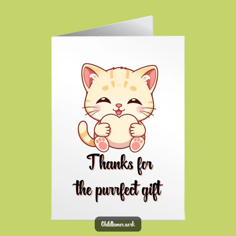 Free Printable Thank You Card: Smiling Kitten Comfort, Funny Downloadable for Expressing Gratitude