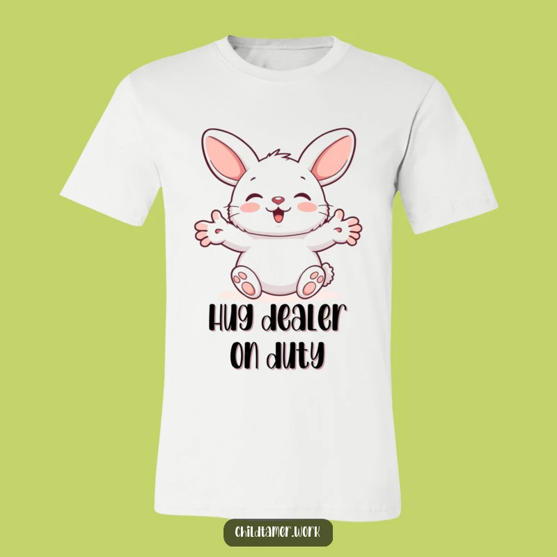 Funny Bunny Reassurance T-Shirt: Fluffy Friend's Hug, Hilarious Comfort Tee