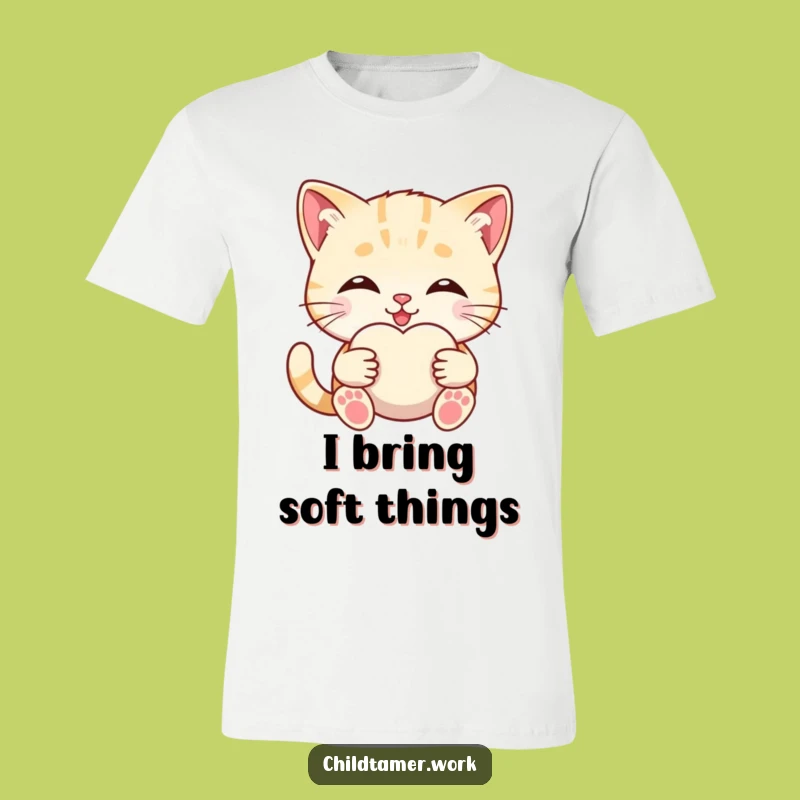 Funny Kitten Comfort T-Shirt: Cute Kitty Hugging Toy, Soft Graphic Tee Gift
