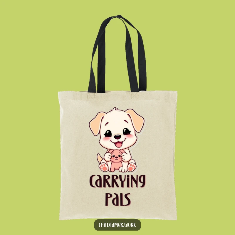 Funny Puppy Tote Bag: Carry Kindness with this Sharing Character